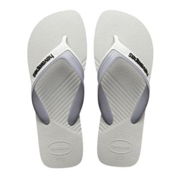 Imagem de Chinelo Havaianas Dual Branco e Cinza Gelo, 43/44, Branco, Cinza gelo
