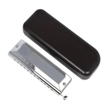 Imagem de Gaita profissional 12 furos 48 tons gaita prata cromática capa de aço inoxidável profissional para adultos