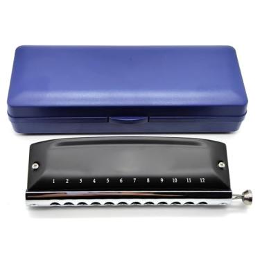 Imagem de Gaita cromática profissional chave de C 12 furos 48 tons para adultos iniciantes