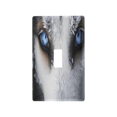 Imagem de Blueangle Capa para placa de parede para interruptor de luz - Husky Dog Blue Eyes Light Switch Cover Decorativa Placa de Parede, Tamanho 1 - Gangue 4,53 x 2,76 polegadas (851)
