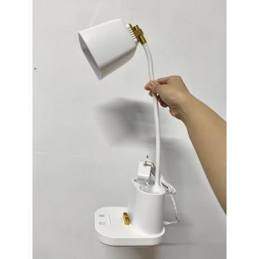 Imagem de Hifireelf Lâmpada de mesa de LED USB para escritório com suporte de caneta/organizador, luz de leitura de livros, escurecimento contínuo, 3 modos de cor, luz LED para cuidados com os olhos de pescoço