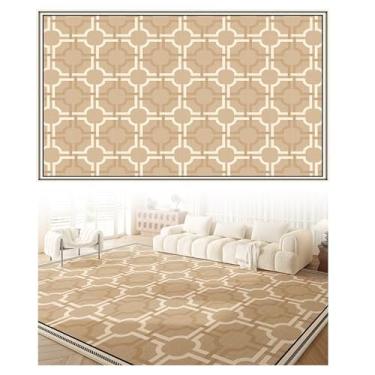 Imagem de SPXMQSS Tapetes laváveis à máquina, tapete para sala de estar, resistente à sujeira, antiderrapante e fácil de cuidar, para sala de estar, quarto, quarto de crianças, bege, verde, preto