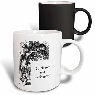 Imagem de 3dRose Caneca Curio User-Alice no País das Maravilhas Lewis Carroll, 325 ml, preta/branca