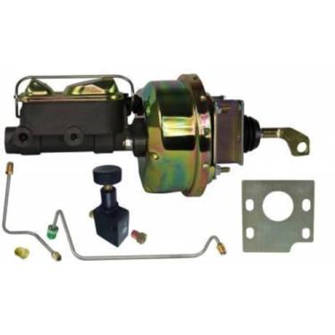 Imagem de Leed Brakes Cilindro mestre e impulsionador, furo de 2,7 cm, reservatório integral duplo, diâmetro externo de 18 cm, diafragma único, aço, banhado a ouro zinco, Ford Mustang 1964-66, kit