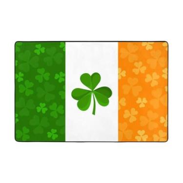 Imagem de ZERAOKE Tapetes de área com bandeira irlandesa para sala de estar de 1,2 x 1,5 m, tapete macio e moderno, tapetes antiderrapantes para decoração de casa, tapete lavável para quarto, jantar,