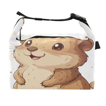 Imagem de STAYTOP Lancheira fofa de hamster com fivela de alça, lancheira isolada para meninos e meninas, lancheira térmica para trabalho escolar