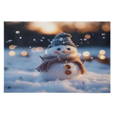 Imagem de CEBUGI Tapete de área 60 x 90 cm macio lavável tapete antiderrapante com suporte de borracha tapetes de área de boneco de neve para sala de estar, quarto, decoração de casa