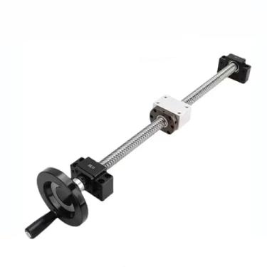 Imagem de Rolled Ball Screw C7 With End Machined+1605 Ball Nut + Nut Housing+BK/BF12End Support+handwheel for CNC Parts Silver(SFU1605,550mm)