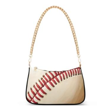 Imagem de CEBUGI Bolsas transversais femininas bolsa de ombro bolsas de beisebol elegante bolsa clutch com alça de corrente