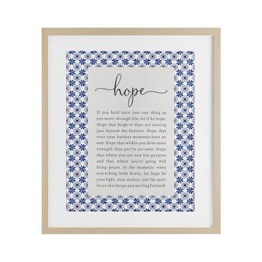 Imagem de Stupell Industries Hope For Brighter Days Impressão emoldurada cinza sob vidro, design por Lettered and Lined, 40 x 33