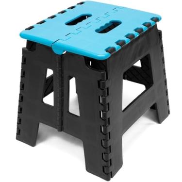 Imagem de Banquinhos - Banqueta Dobrável - De Plástico - Até 100 Kg - Resistente Viagem Passeio Crianças banquinho banheiro(Azul,1 Banquinho)