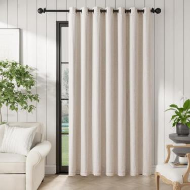 Imagem de Cortina jinchan Linen Blackout 254x228cm para porta de vidro deslizant