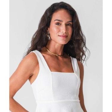 Imagem de Blusa Regata Feminina Peplum Textura Marisa Off White-59052, Off white