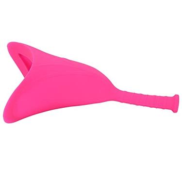 Imagem de Ymiko Mictório de Viagem Portátil para Mulheres, Funil Dobrável de Silicone Macio, Solução de Vaso Sanitário de Emergência Rosa (Rosa)