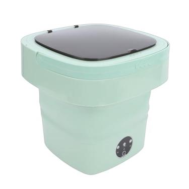Imagem de Fockety Máquina de Lavar Portátil 8L, Mini Lavadora Dobrável com 3 Modos e Secagem por Centrifugação, Lavadora Compacta para Roupas Íntimas, Meias Roupas Bebê, Ideal para Apartamentos (Verde)