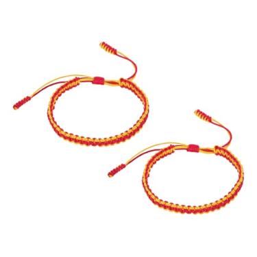 Imagem de PATIKIL Pulseiras trançadas feitas à mão, pulseiras de corda trançada ajustáveis, pulseiras tibetanas de proteção da sorte, One Size, Nylon, Sem Pedra Preciosa