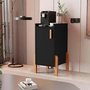 Imagem de Armário Multiuso Balcão Buffet Posseidon – Suporte Bebedouro e Cafeteira – Móvel Auxiliar Cozinha Elegante – Design Moderno (Preto)