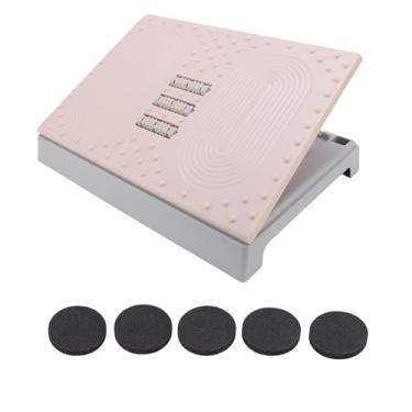 Imagem de Apoio para os pés sob a mesa, altura ajustável, ergonômico, antiderrapante, destacável, para uso doméstico no escritório, feito de plástico PP, tamanho 42 x 31 cm (Rosa)