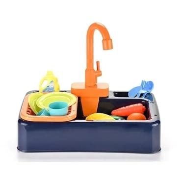 Imagem de Super Pia Infantil Lava Louça - Pia Educacional Para Crianças com Água de Verdade (Azul escuro - opção 2)