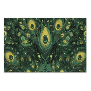 Imagem de Peacock Feathers Green Quebra-cabeça 1000 peças, jogo de quebra-cabeça, jogo Uzzle