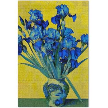 Imagem de Quebra-cabeça de flor de vaso íris para adultos, 500 peças, presentes de elefante branco, quebra-cabeças divertidos para adultos, paisagem floral