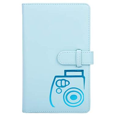 Imagem de Álbum de fotos para mini câmera Instax com 96 bolsos, 7,6 cm, azul compacto, livro de armazenamento para fotos e memórias