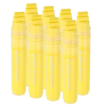 Imagem de PATIKIL 8 marcadores de graffiti, marcador amarelo de 15 mm, canetas marcadoras de tinta acrílica grossa, marcadores permanentes, grandes para pintura em rocha, vidro, madeira, tela, cartaz, placa