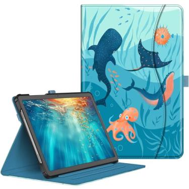 Imagem de Fintie Capa para Samsung Galaxy Tab A9 Plus/A9+ 5G 11 polegadas modelo 2023 (SM-X210/X216/X218), suporte inteligente de visualização multiângulo com bolso despertar/hibernar automaticamente, oceano