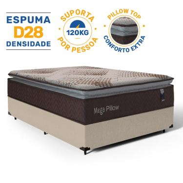 Imagem de Cama Box com Colchão de Molas Ensacadas Mega Pillow Casal 138cm