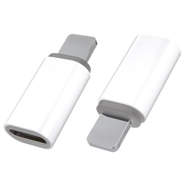Imagem de Adaptador USB C tipo C para L, pacote com 2, 27 W, sincronização de dados, suporte de carregamento rápido, G macho para USB tipo C fêmea para iPhone/iPad/para Airpods, com loop antiperda, não é para