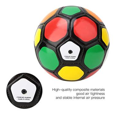 Imagem de Luqeeg O Material Composto Costurado Com Precisão de Futebol Tamanho #2 Melhora a Capacidade do Jogador, Ideal para Crianças, Amarelo (Bolas coloridas)