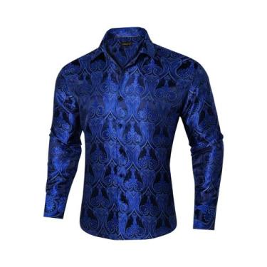 Imagem de Camisa De Casamento Prom De Manga Longa Em Poliéster Luxuosa Com Estam