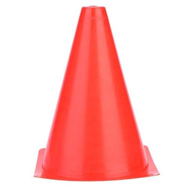 Imagem de Cryfokt Conjunto Durável do Marcador do Cone Treinamento de Futebol para a Prática Futebol, Discos da Marcação de 6 Pces 18cm para Treinamentos Campo de (Vermelho)