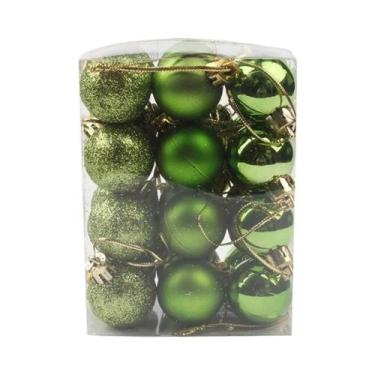 Imagem de Enfeites De Natal Em Glitter Rosa Dourado, 24 Peças, 3cm, Bolas Penden