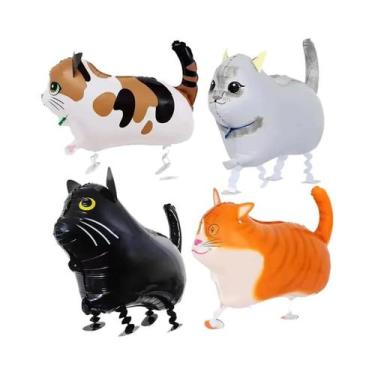 Imagem de Balões De Gato Para Festa De Aniversário Infantil 4 Peças Decorações T