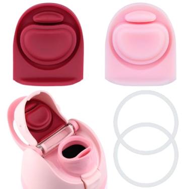 Imagem de BMSQOFD 2 conjuntos de tampas de vedação de substituição para boca de tampa Owala Freesip, peças de anel de vedação de silicone para garrafa de água, acessórios de tampa superior para Owala Freesip 16