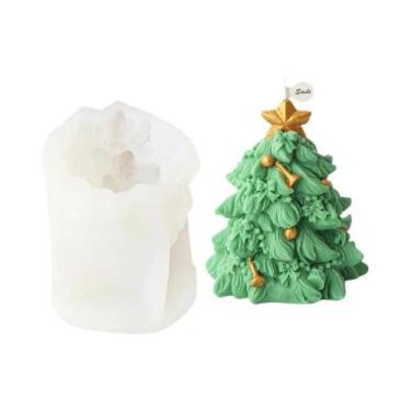 Imagem de Molde De Silicone Em Forma De Árvore De Natal Para Velas Estrela Cedro