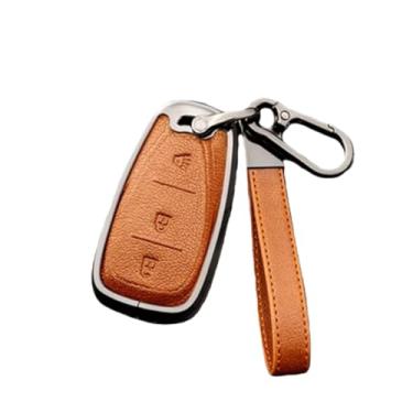 Imagem de Capa de chave de carro com 3 4 5 botões, compatível com Chevrolet Malibu XL Equinox, capa de acessórios automotivos(3 Btn Key B,Brown)