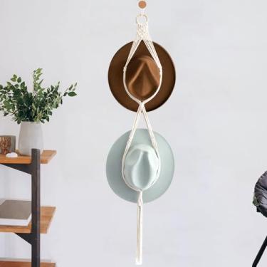 Imagem de Cabides de chapéu para parede, organizador de chapéu de caubói, exibição pendurada, suporte de chapéu bobo tecelagem à mão, decoração ocidental para chapéus de aba larga, chapéus Bowler Fedora, 2