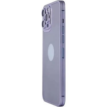 Imagem de IENYU Capa para iPhone 14/14 Pro/14 plus/14Pro max, com resistente a arranhões e anti-impressão digital, cobertura total 360 cobertura de corpo inteiro capa protetora rígida à prova de choque (cor: roxo, tamanho: 14 Pro 6.1'')