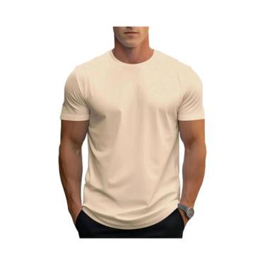 Imagem de Camisetas Masculinas Oversize De Algodão Em Cores Sólidas Alta Qualida