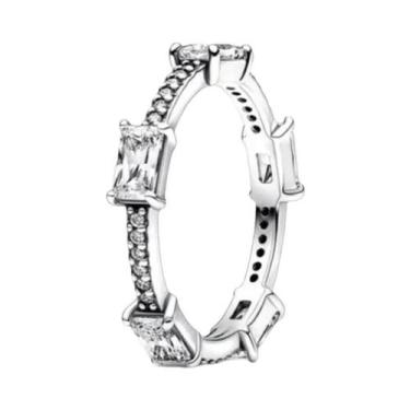 Imagem de Anel De Pedra Coração Luminosa Vermelha Em Forma De Floco De Neve Com 