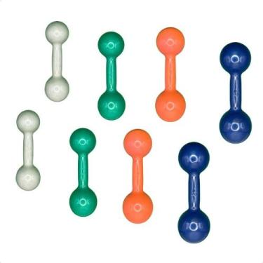 Imagem de Kit de Halteres Revestidos Em PVC - Par de 2,3,4 e 5 Kg - BOX INGÁ