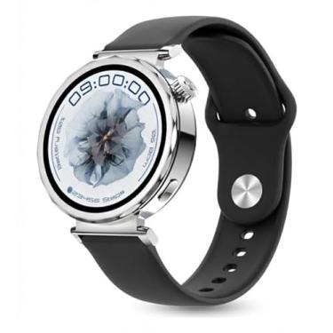 Imagem de Pulseira de Silicone Lisa Macia (PRETA) Para Smartwatch Relógio Aurafit Ella 4 AM35