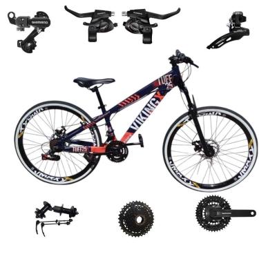 Imagem de Bicicleta 26 VikingX T25 24v Index Freeride Shimano Cubo k7 Pneu Slick Fino FX 1.50-Unissex