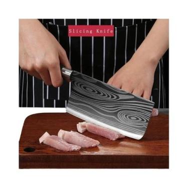 Imagem de Conjunto De Facas De Cozinha Em Aço Inoxidável Com Padrão Laser Damasc