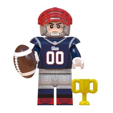 Imagem de Boneco jogador futebol americano bloco de montar, PATRIOTS