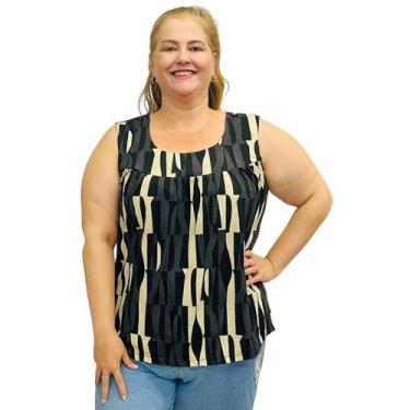 Imagem de Blusa Feminina Plus Size Senhora Bata Regata Estampada - Coalizão Fash