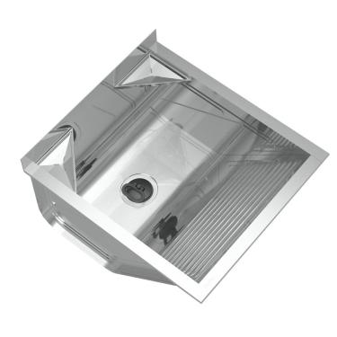 Imagem de Tanque para Lavanderia em Aço Inox de Parede Avulso Mini com Suporte 43,8x50,6x29,4cm 32 Litros Ghel Inox