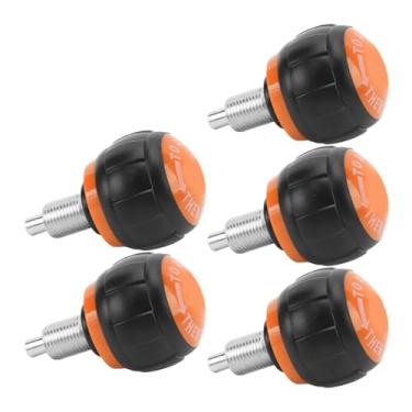 Imagem de SPYMINNPOO Conjunto de Substituição de Botão de Mola de Plástico de Ferro para Bicicletas de Exercício, Botão de Ajuste Fácil de Instalar para Equipamentos de Fitness, Pacote de 5 Peças (Preto e